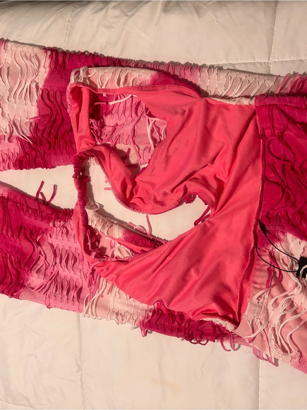 Women Pink Ombre Ruffle One-Piece Romper brand new - Picture 2 of 4